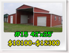 #15 42’x25’ $10100-$12300