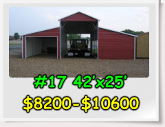 #17 42’x25’ $8200-$10600