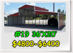 #19 36’X20’ $4800-$6400