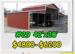 #29 42’x20’ $4800-$6200