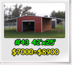 #43 42’x25’ $7000=$8900