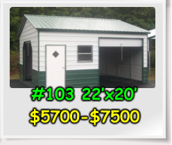 #103 22’x20’ $5700-$7500