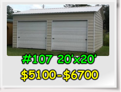 #107 20’x20’ $5100-$6700